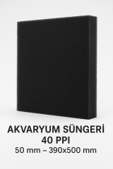 Akvaryum Süngeri 40 PPI – 50 mm Kalınlık (390x500 mm)