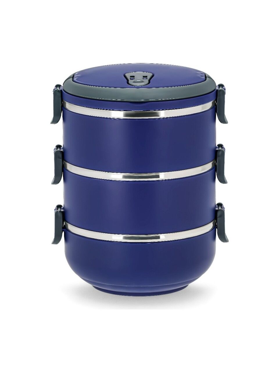 Kulplu 3 Katlı Paslanmaz Çelik Sefer Tası – Sızdırmaz Yemek Termosu 2.25 Lt Lacivert
