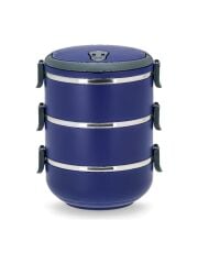 Kulplu 3 Katlı Paslanmaz Çelik Sefer Tası – Sızdırmaz Yemek Termosu 2.25 Lt Lacivert