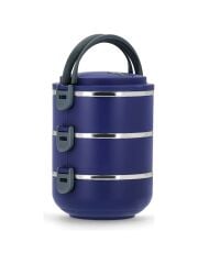 Kulplu 3 Katlı Paslanmaz Çelik Sefer Tası – Sızdırmaz Yemek Termosu 2.25 Lt Lacivert