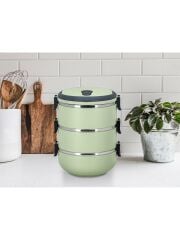 Kulplu 3 Katlı Paslanmaz Çelik Sefer Tası – Sızdırmaz Yemek Termosu 2.25 Lt Yeşil